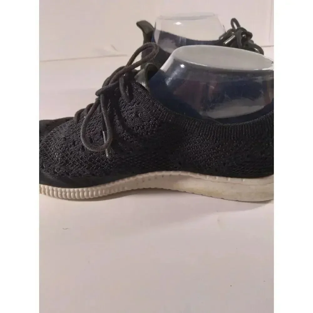 Cole Hann Grand.0S Black Fabric Lightweight Perferated Lace Up Shoes Sz 9 B